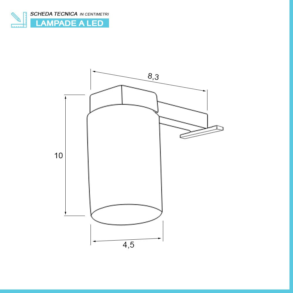 Lampada applique LED per specchio bagno acciaio cromo e vetro 