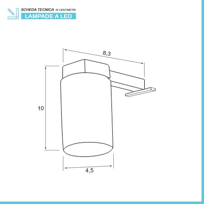 Lampada applique LED per specchio bagno acciaio cromo e vetro 