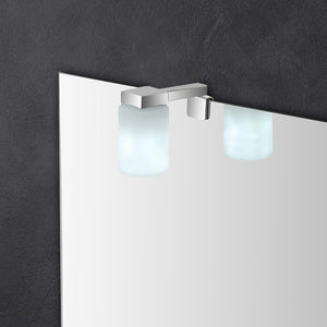 Lampada applique LED per specchio bagno acciaio cromo e vetro 