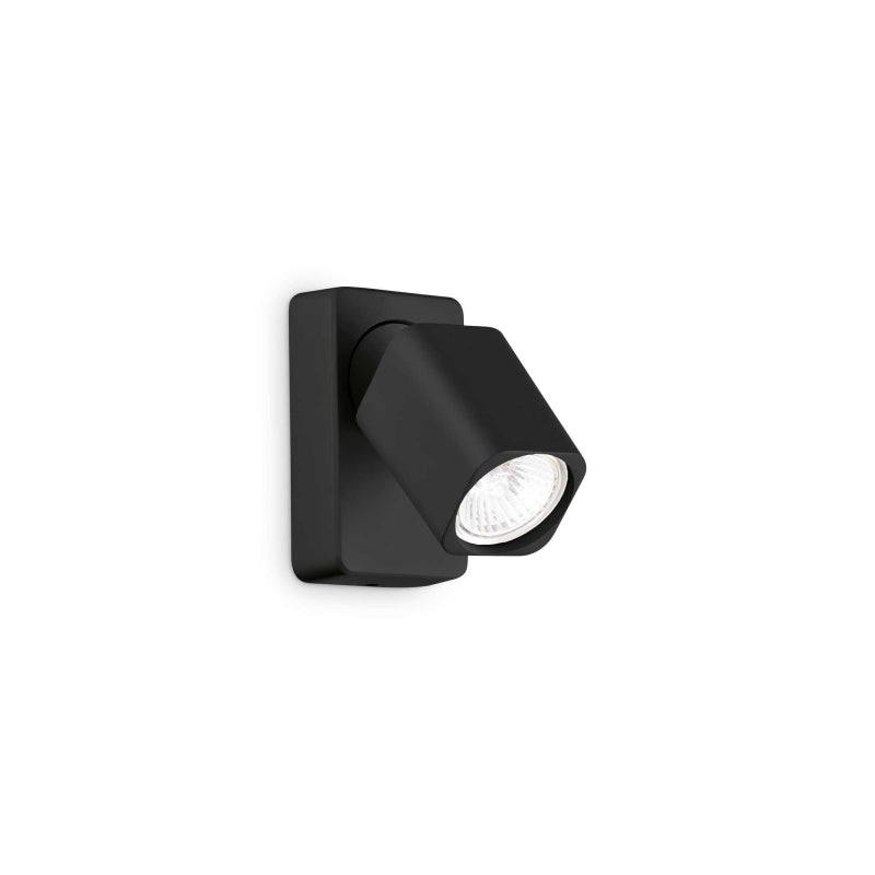 Lampada Da Parete Rudy Ap1 Square Nero Ideal-Lux