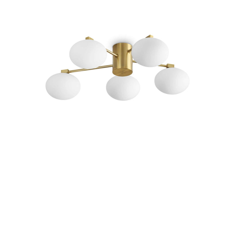 Lampada Da Soffitto Hermes Pl5 D60 Ottone Ideal-Lux