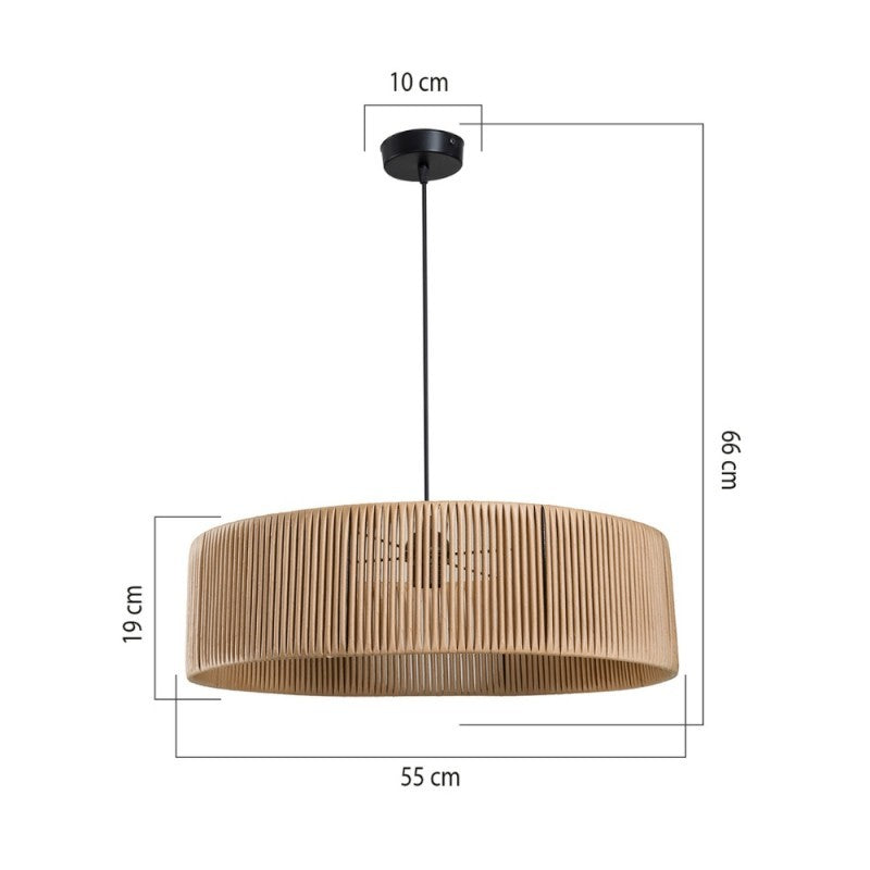 Lampada a sospensione in carta effetto bamboo caffè stile rustico Roya ASZ1747