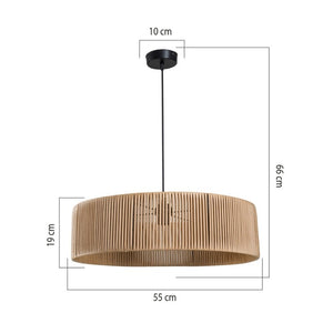 Lampada a sospensione in carta effetto bamboo caffè stile rustico Roya ASZ1747