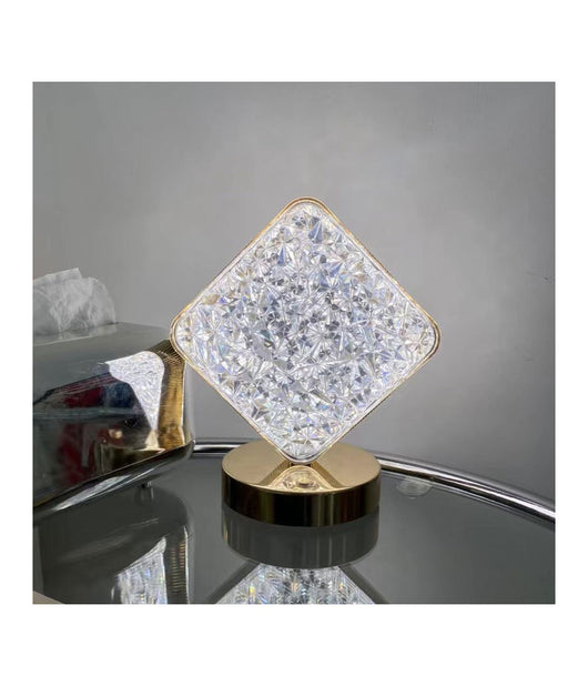 Lampada Da Tavolo A Forma Di Diamante Ricaricabile Touch 3 Intensità  Di Luce         