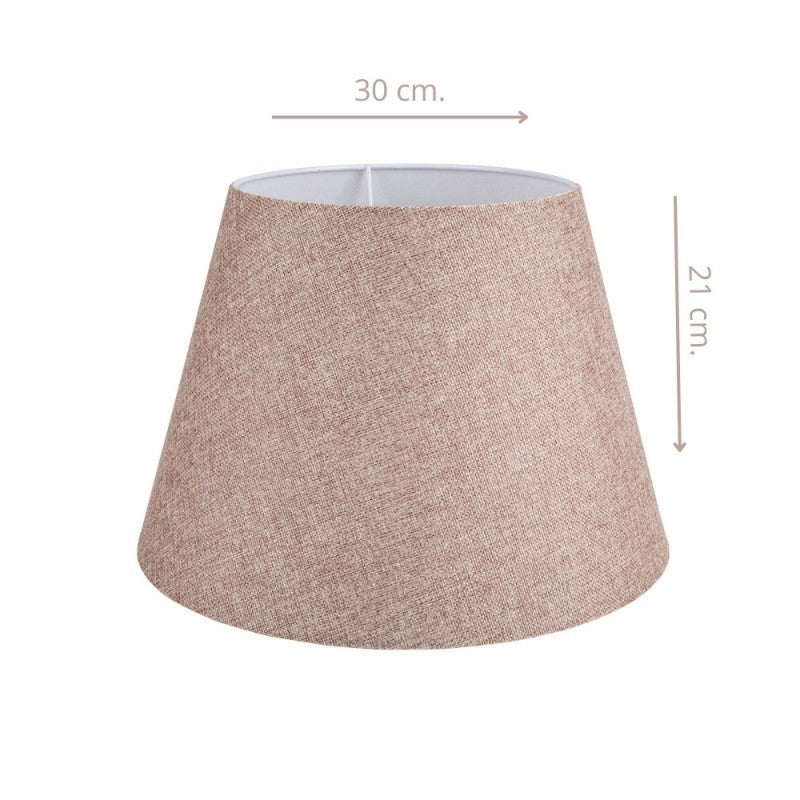 Lampada da tavolo base bianca e paralume tessuto colore beige LAGUNAH372634