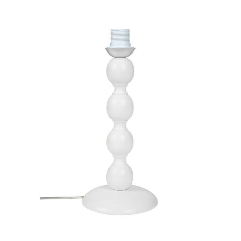 Lampada da tavolo base bianca e paralume tessuto colore beige LAGUNAH372634