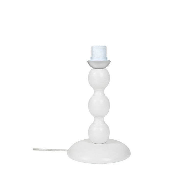 Lampada da tavolo base bianca e paralume tessuto colore beige LAGUNAH272634