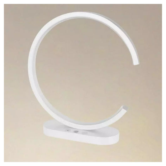 Trade Shop - Lampada Da Tavolo Led 12w Design Curva Bianco Touch Scrivania Comodino Ip20 32736         