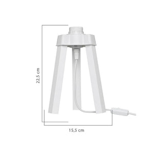 Lampada da tavolo treppiede bianco e paralume tessuto colore beige PIKOBI2634