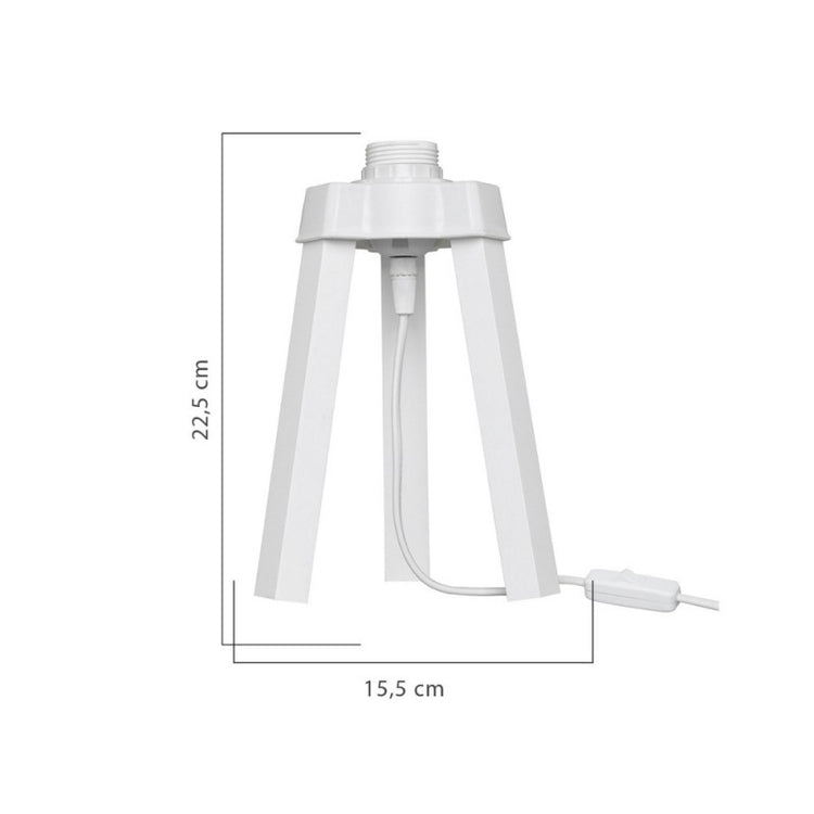 Lampada da tavolo treppiede bianco e paralume tessuto colore beige PIKOBI2634