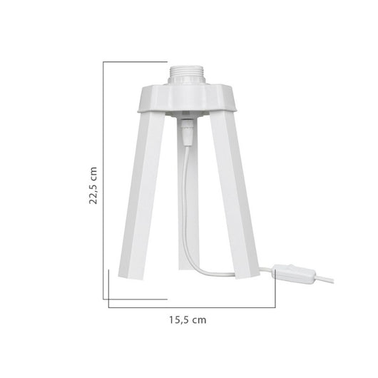 Lampada da tavolo treppiede legno colore bianco Piko MDL4768 22.5H