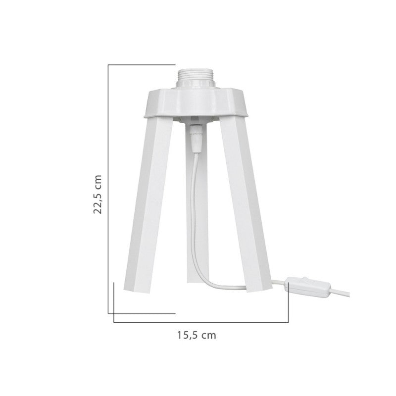 Lampada da tavolo treppiede legno colore bianco Piko MDL4768 22.5H