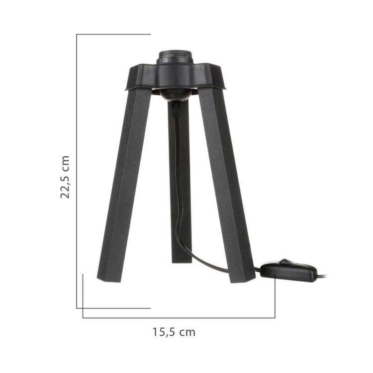 Lampada da tavolo treppiede legno colore nero Piko MDL4769 22.5H