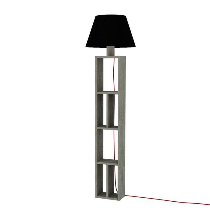 Lampada da Terra con Libreria 45x45x163,5 cm in MDF Giorno Nero