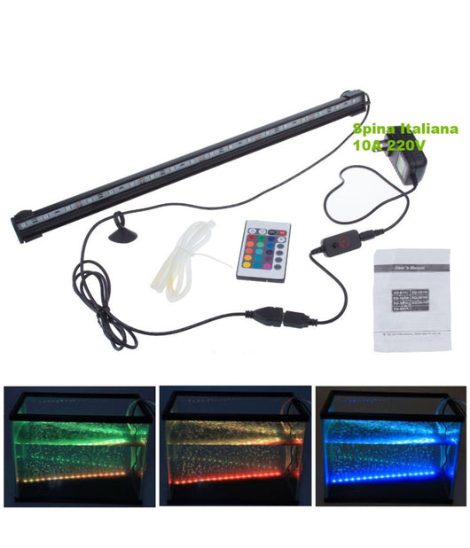 Lampada Immersione Led Per Acquario Tubo Led T4 Dee Luce Pesci Bianca Rgb Blu  -rgb   60 Cm   -