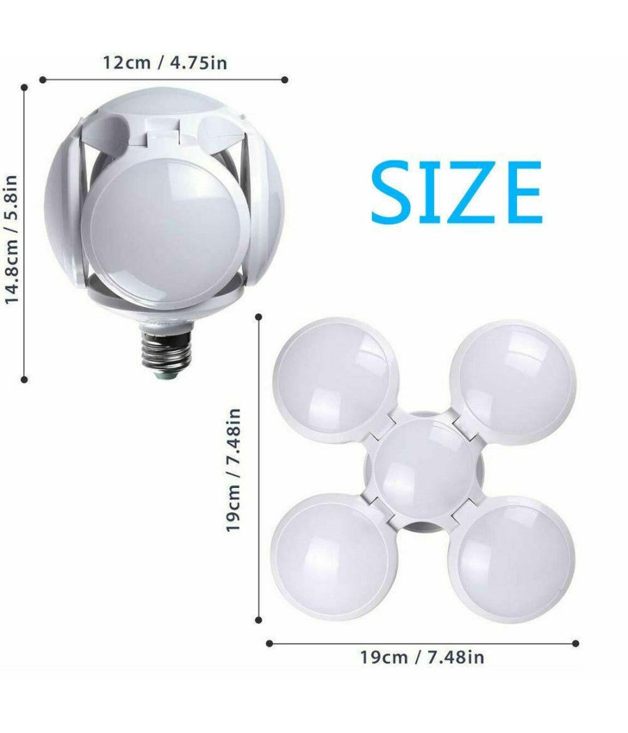 Lampada Lampadario Deformabile Led 40w 6800k 5 Vie Bianca Attacco E27 Ufo Palla         