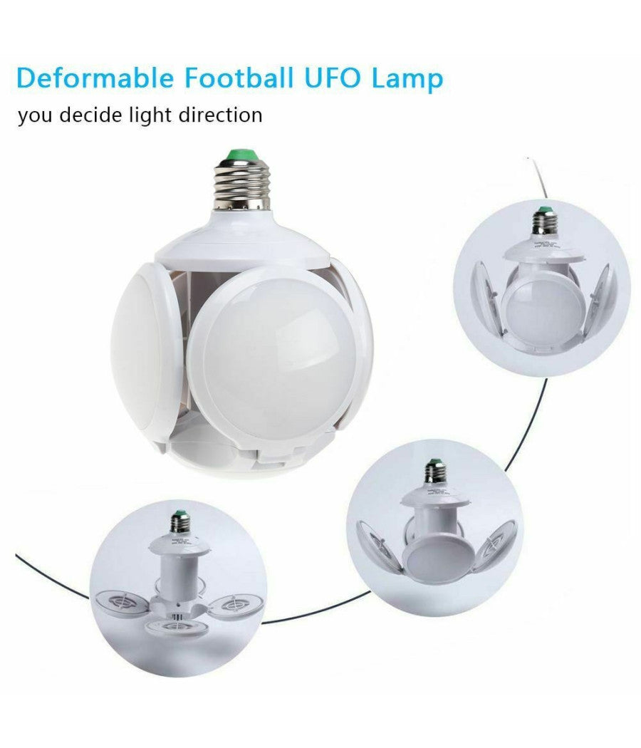 Lampada Lampadario Deformabile Led 40w 6800k 5 Vie Bianca Attacco E27 Ufo Palla         