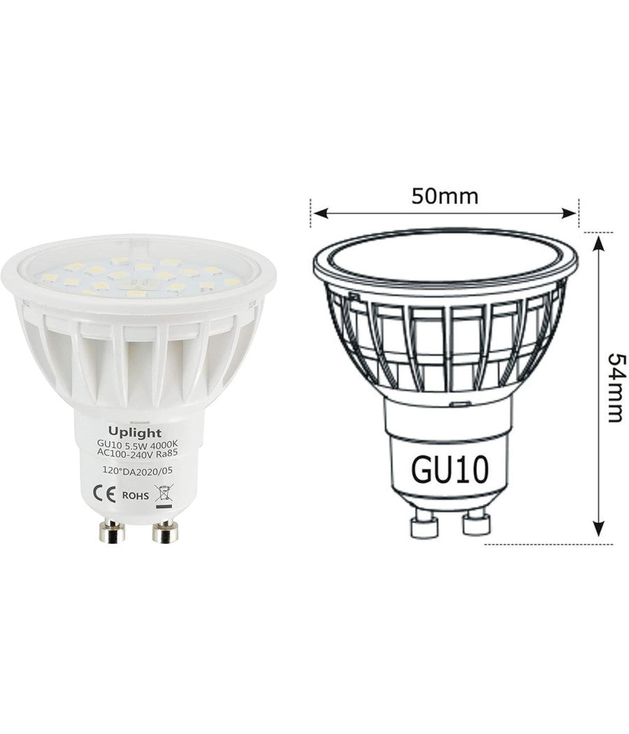 Lampada Lampadina Faretto Led 5w 24 Led Smd Attacco Gu10 Luce Bianca  -bianco Naturale      -