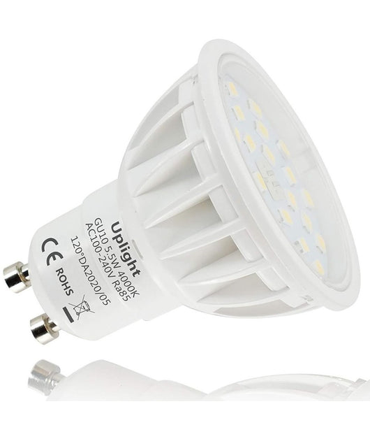 Lampada Lampadina Faretto Led 5w 24 Led Smd Attacco Gu10 Luce Bianca  -bianco Caldo      -