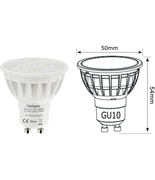 Lampada Lampadina Faretto Led 5w 24 Led Smd Attacco Gu10 Luce Bianca  -bianco Caldo      -