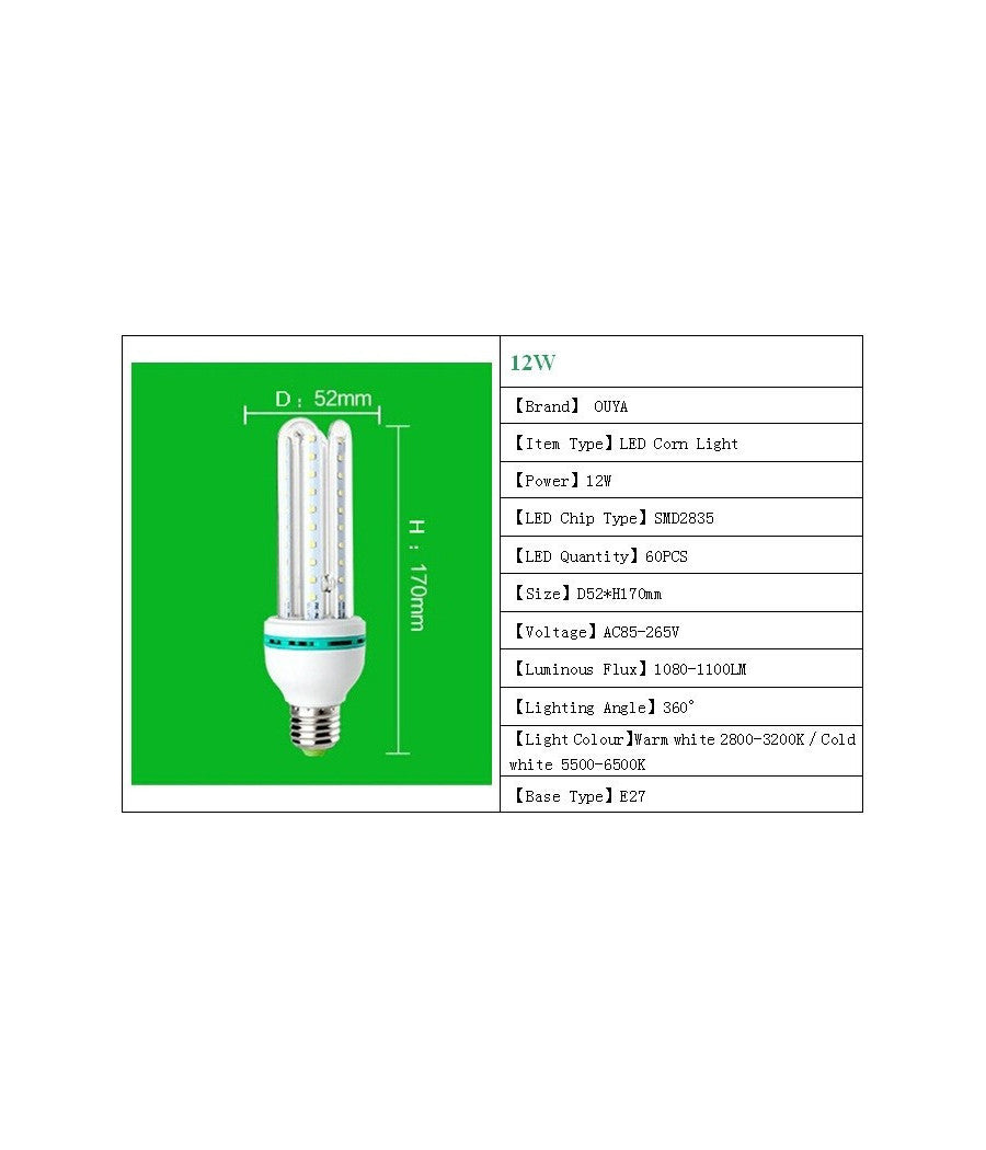 Lampada Lampadina Led Faretto Di Ultima Generazione Ultra Luminosi Ed Efficienti  -bianco Caldo-12 Watt     -e27-