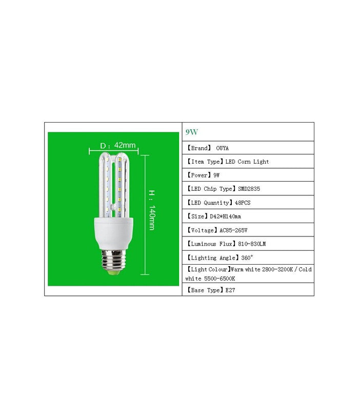 Lampada Lampadina Led Faretto Di Ultima Generazione Ultra Luminosi Ed Efficienti  -bianco Caldo-9 Watt     -e27-