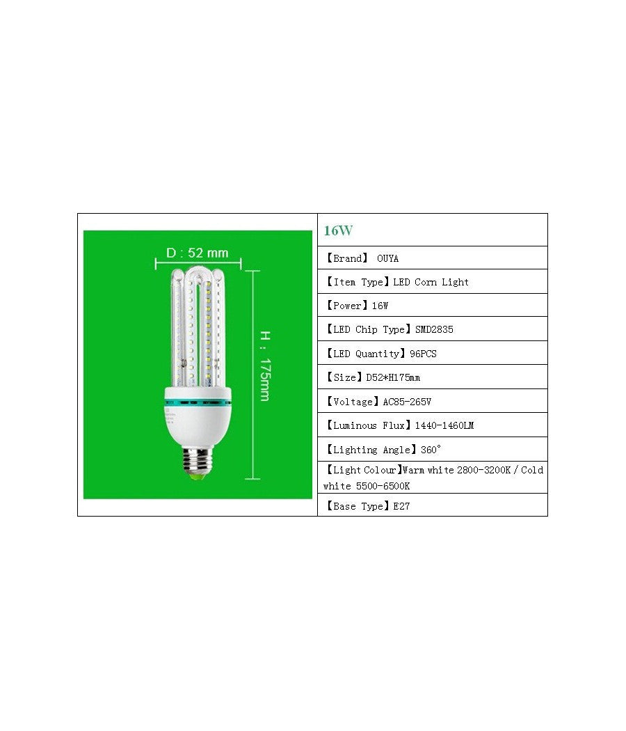 Lampada Lampadina Led Faretto Di Ultima Generazione Ultra Luminosi Ed Efficienti  -bianco Freddo-16 Watt     -e27-