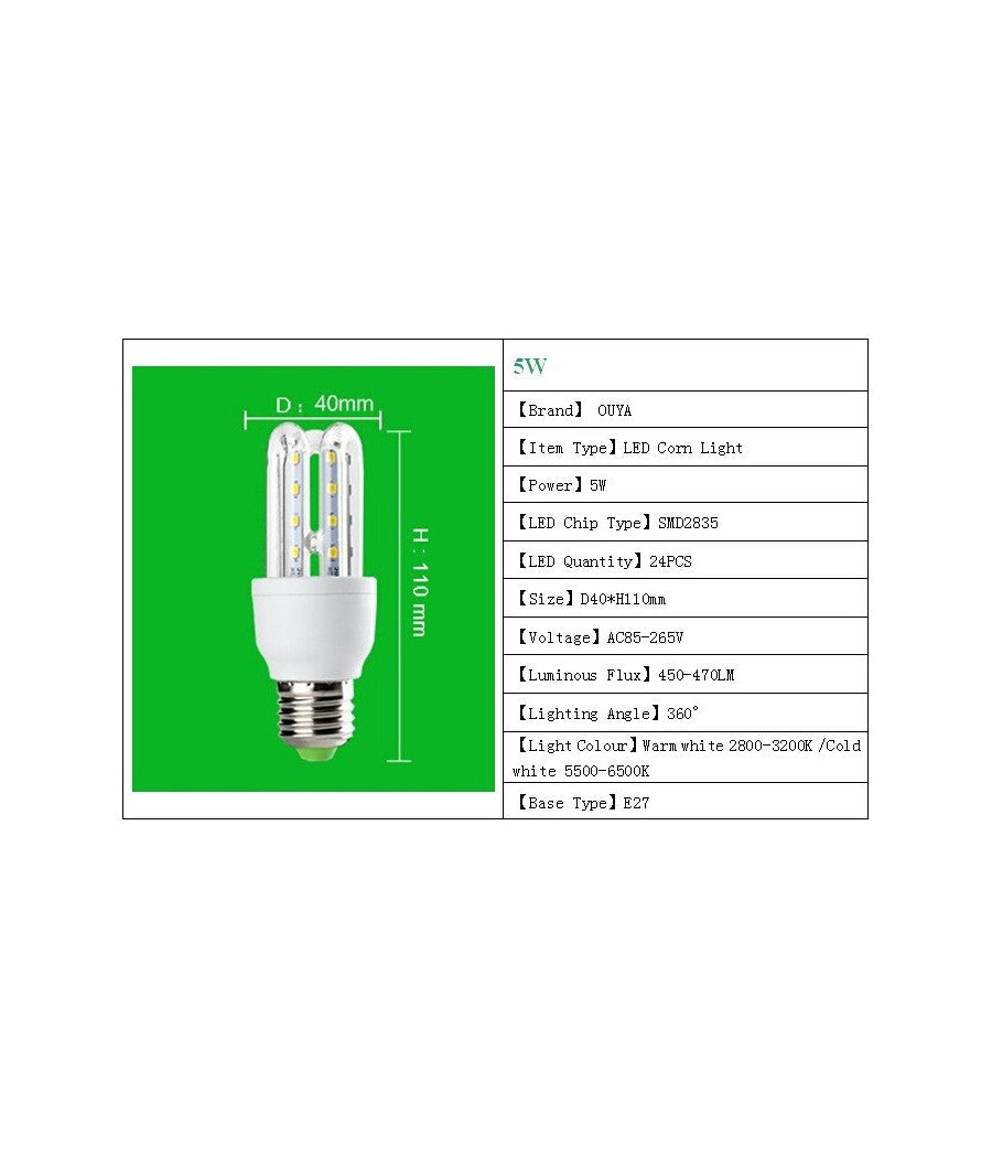 Lampada Lampadina Led Faretto Di Ultima Generazione Ultra Luminosi Ed Efficienti  -bianco Caldo-5 Watt     -e27-