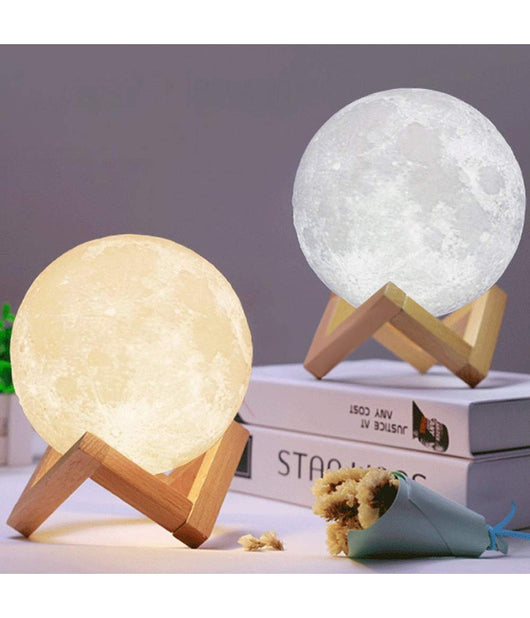 Lampada Led 3d A Forma Di Luna Usb Luna Luce Regolabile Notturna Con Filo         