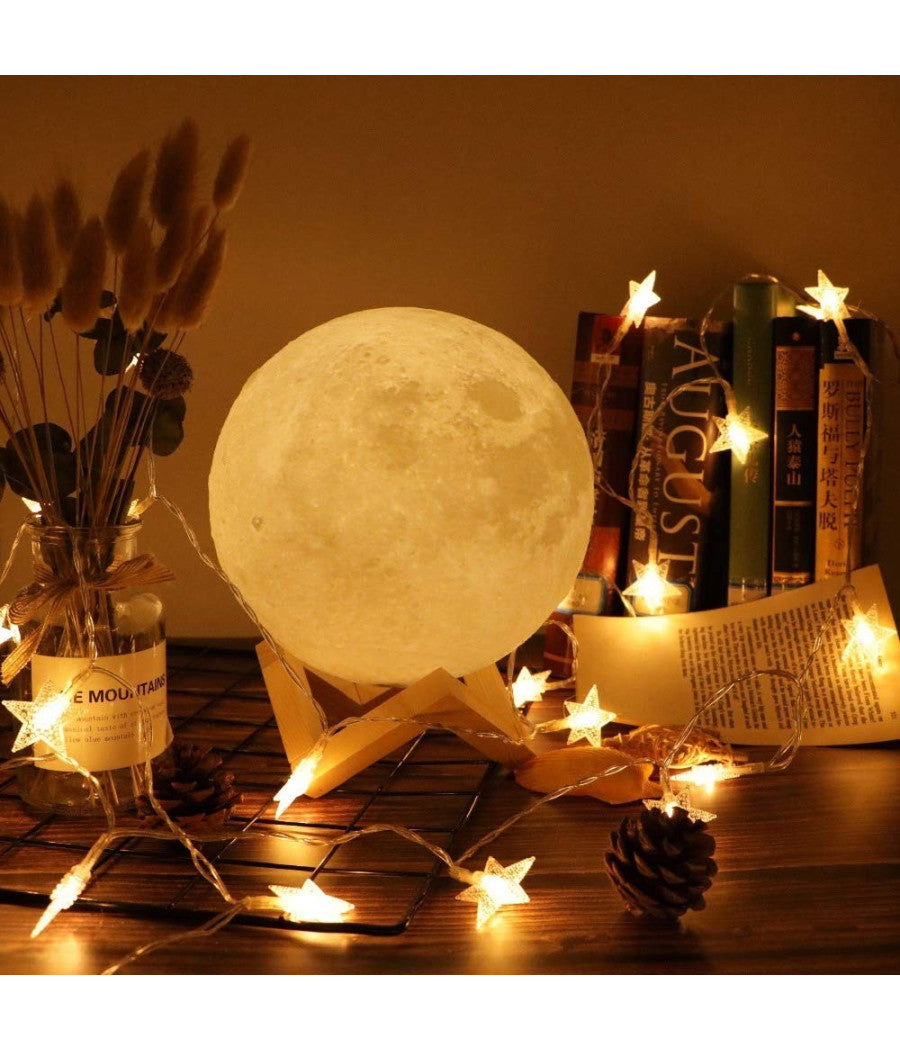 Lampada Led 3d A Forma Di Luna Usb Luna Luce Regolabile Notturna Con Filo         