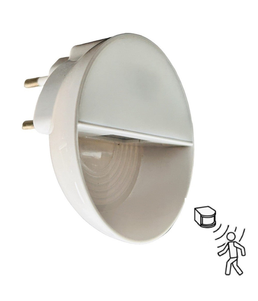 Lampada Led Con Spina Luce Notturna Segnapasso Sensore Movimento 0.4w Xggyd-002  -bianco Freddo      -