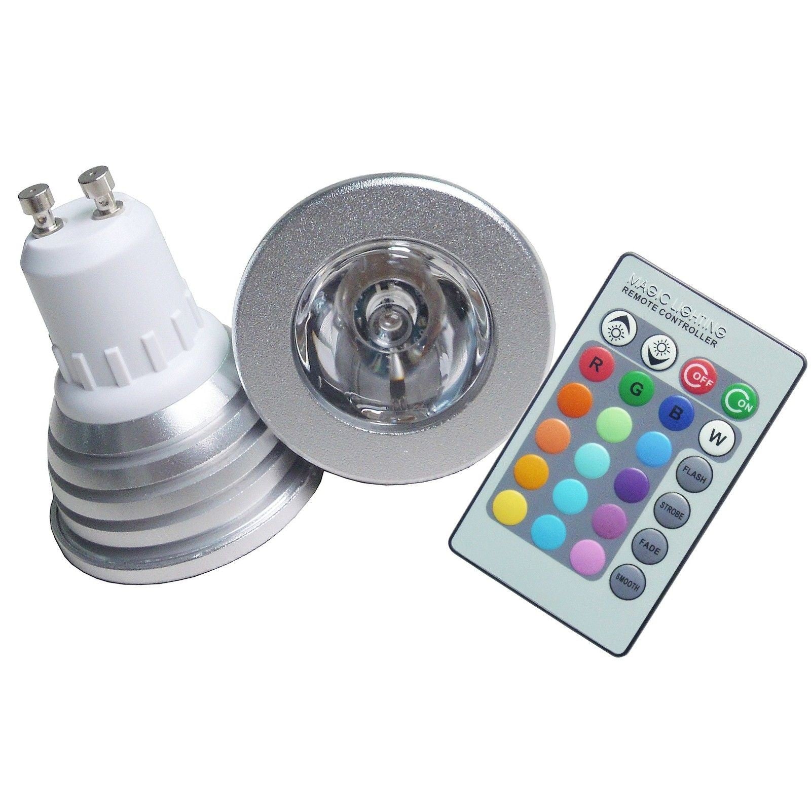 lampada led faretto 5watt attacco gu10 RGB multicolore con telecomando - ZENCOCCO