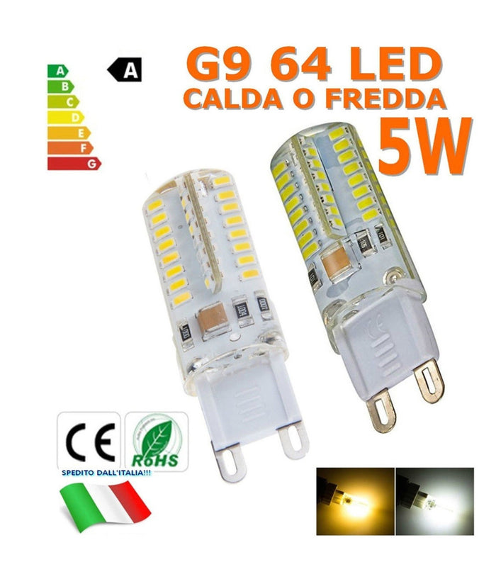 Lampada Led G9 220v 5w 64 Led Luce Calda Fredda Oltre 500 Lumen Alta Luminosità          