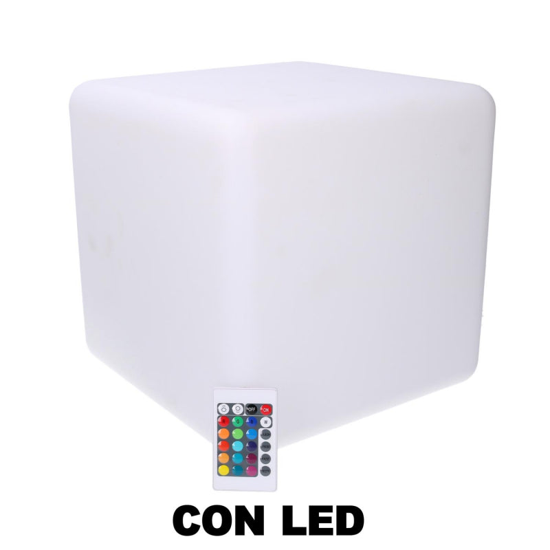 Lampada led plastica ricaricabile multicolor quadro cm30x30h30