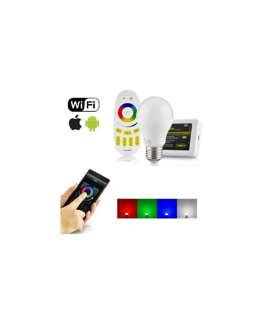 Lampada Led Wifi Luce Bianca Rgb Multicolor E27 Telecomando Rf Modulo Smartphone         