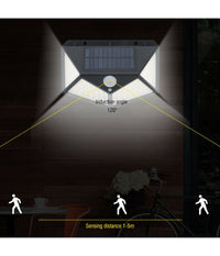 Lampada Luce Faretto Faro Esterno Energia Solare 100 Led Sensore Movimento         