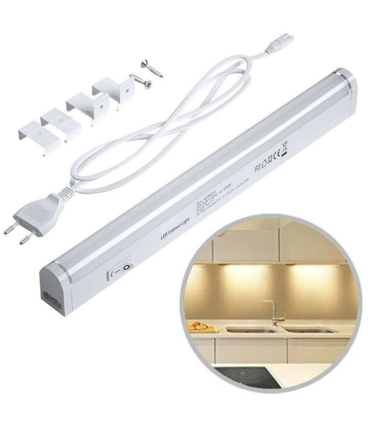 Lampada Luce Sottopensile 30cm Mobili Cucina Armadio Barra Led 330lm Bianco         