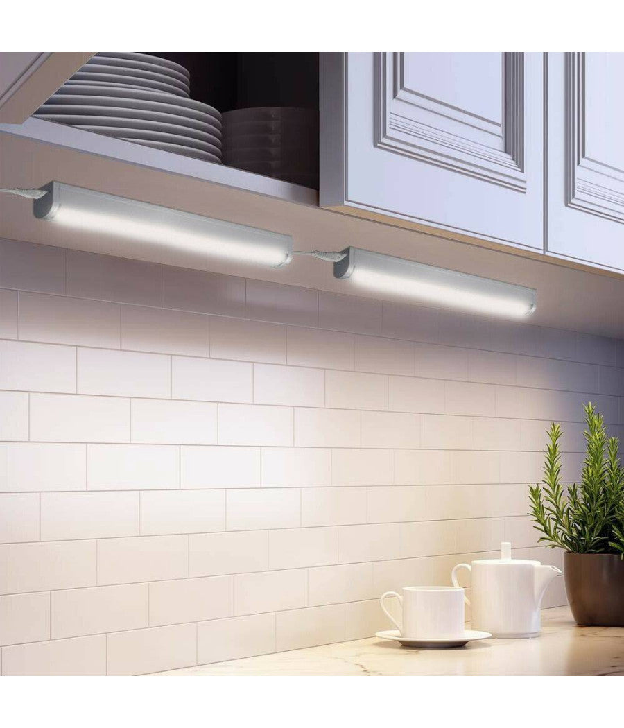 Lampada Luce Sottopensile 30cm Mobili Cucina Armadio Barra Led 330lm Bianco  -bianco Caldo      -