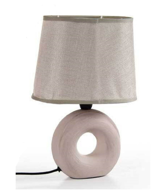 Lampada Lumetto Abat Jour Ceramica Tavolo Comodino E14 60w Design 26x10cm 793820         