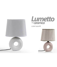 Lampada Lumetto Abat Jour Ceramica Tavolo Comodino E14 60w Design 26x10cm 793820         