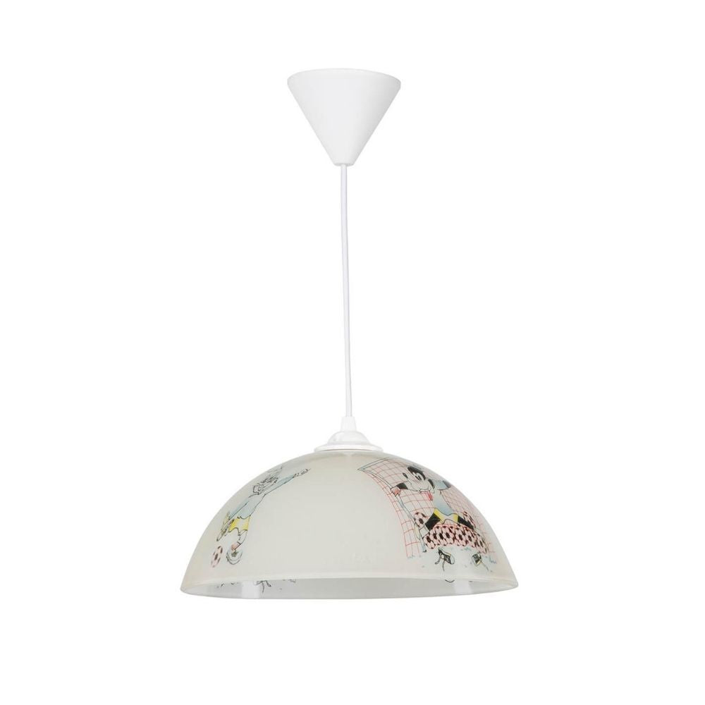 Lampada per cameretta vetro bianco con disegni Mufi MDL4164