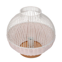 Lampada rattan bianco con attacco cmø30,5h29,5