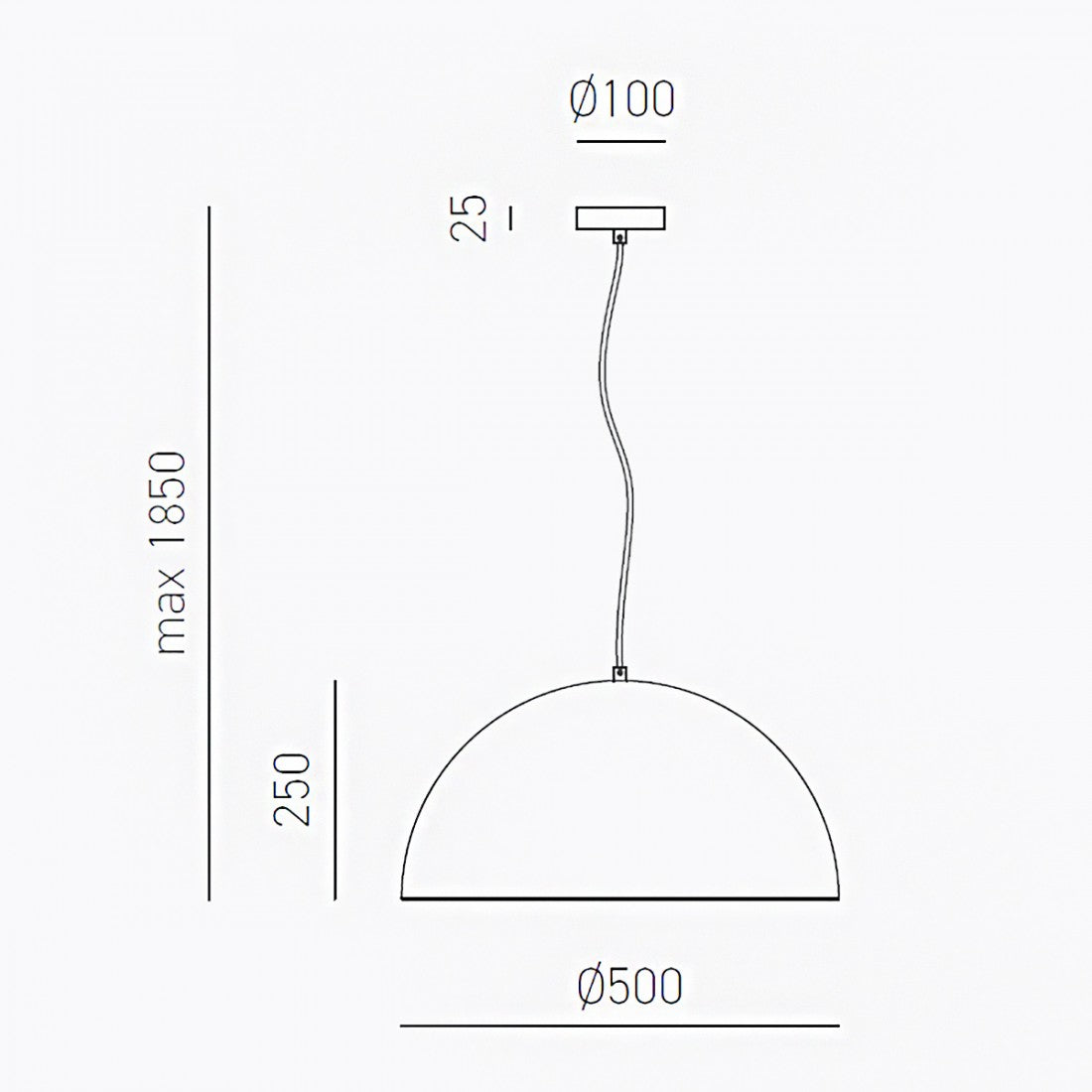 Lampada sospensione gea luce bonella sp e27 led cupola classica