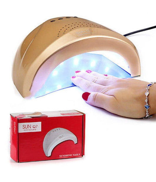 Lampada Uv 24 Led Ricostruzione Per Unghie Mani Piedi Nail Art Con Timer 48w Q7         