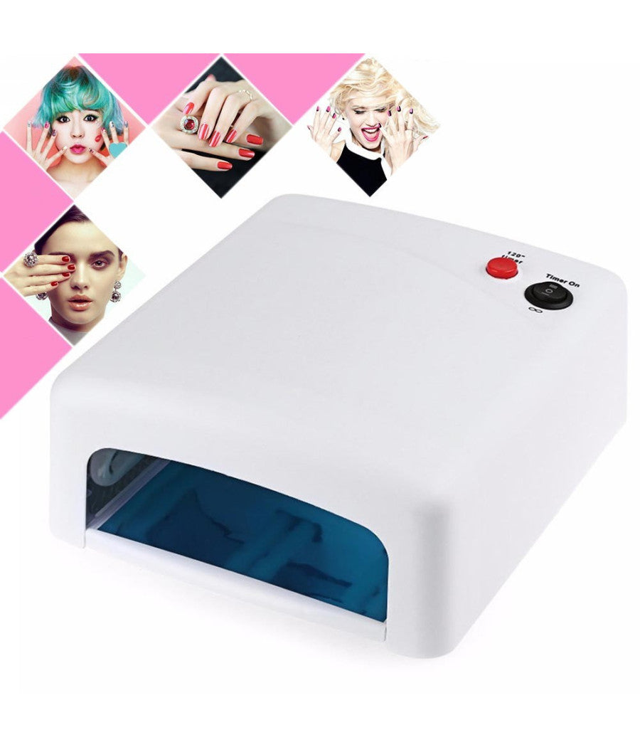 Lampada Uv Ricostruzione Unghie Gel Fornetto 36w Led 4 Bulbi Con Accessori Nail         