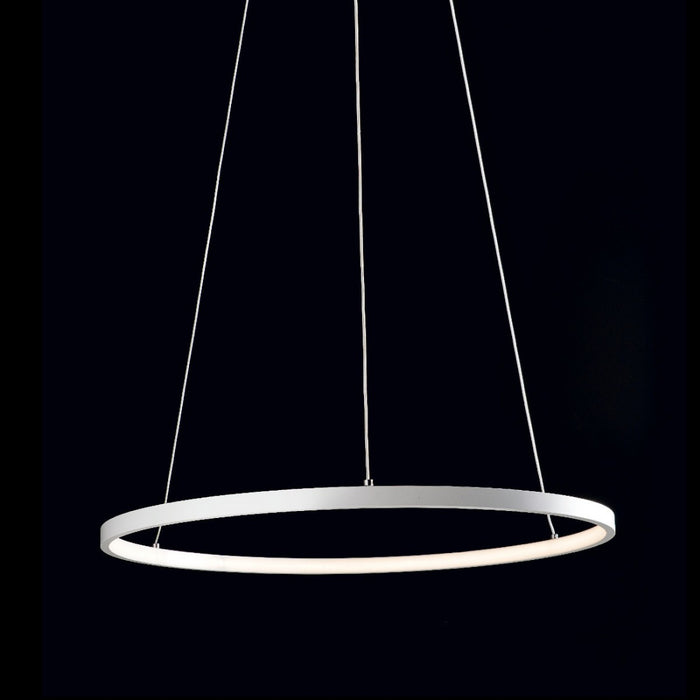 Lampadari moderni illuminando anelli 1 led sospensione metallo bianco interni 18w 1260lm, tonalità luce 4000°k (luce