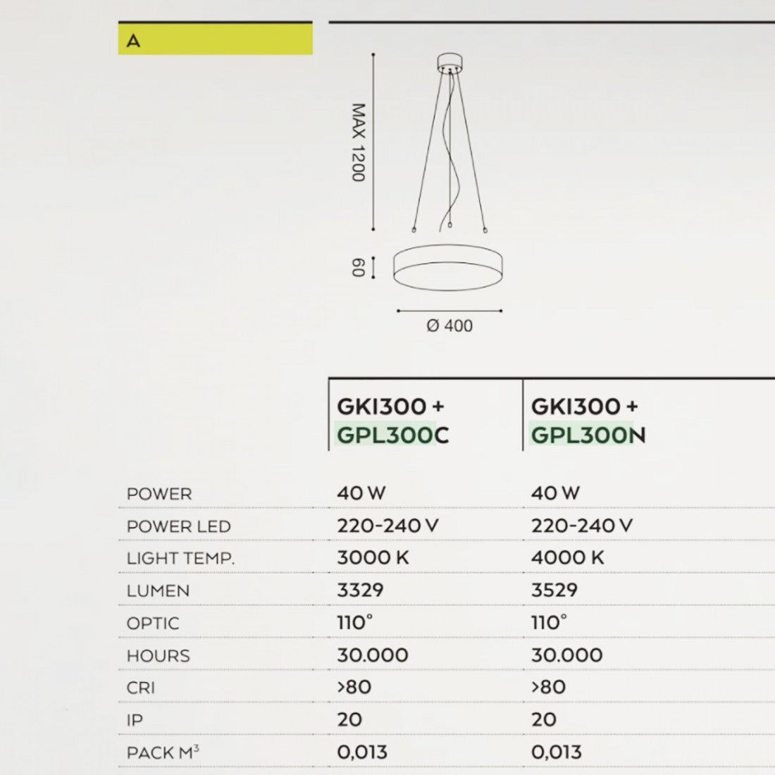 Lampadario alluminio gea led biham r gpl300 gki300 40w led bianco sospensione moderna cerchio interno, tonalità luce