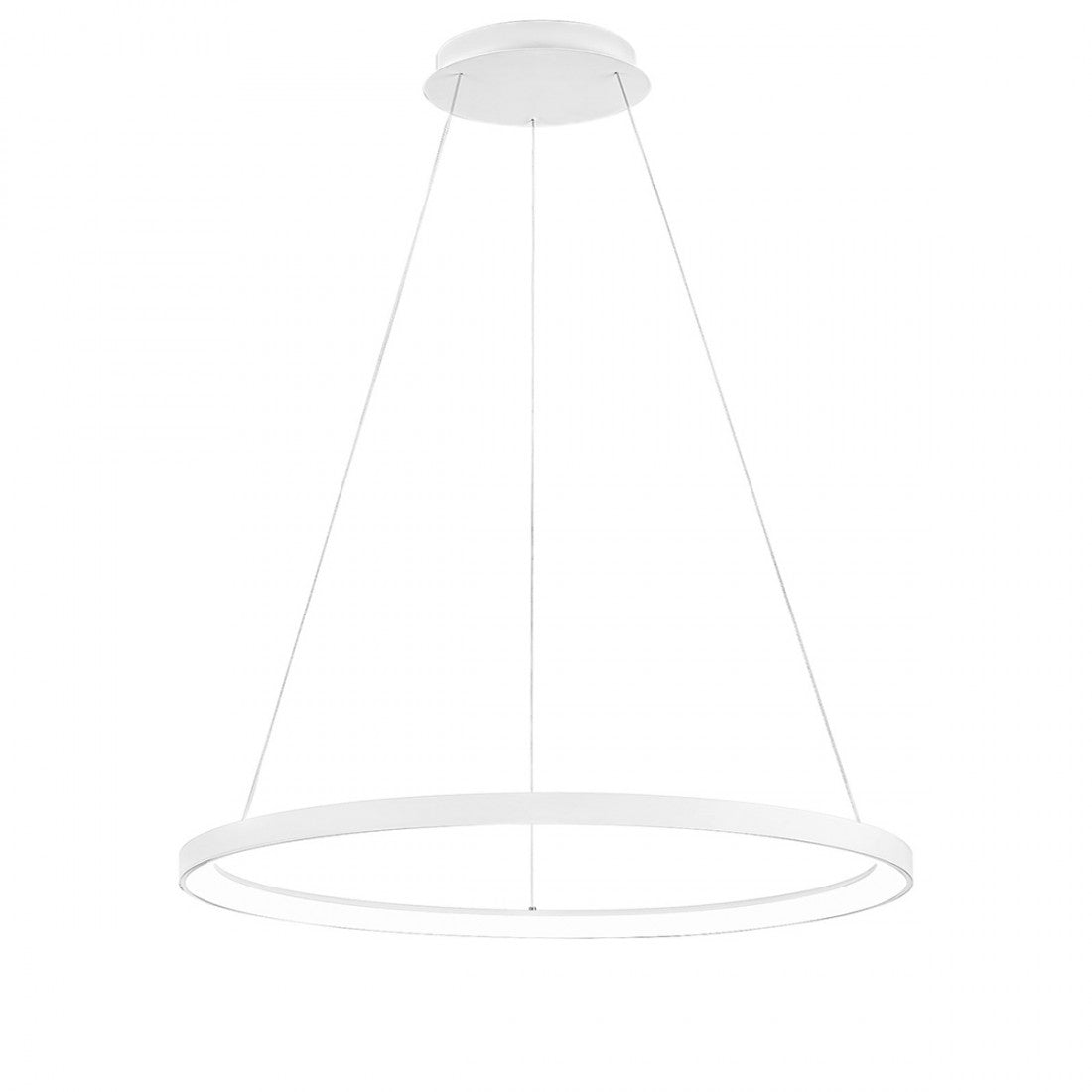 Lampadario anello gea luce krizia sg b 60w led 4800lm 3000°k alluminio bianco moderno interno