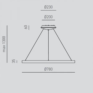 Lampadario anello gea luce krizia sg b 60w led 4800lm 3000°k alluminio bianco moderno interno