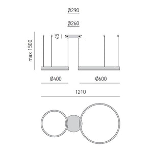 Lampadario classica gea luce criseide s2d o led alluminio sospensione